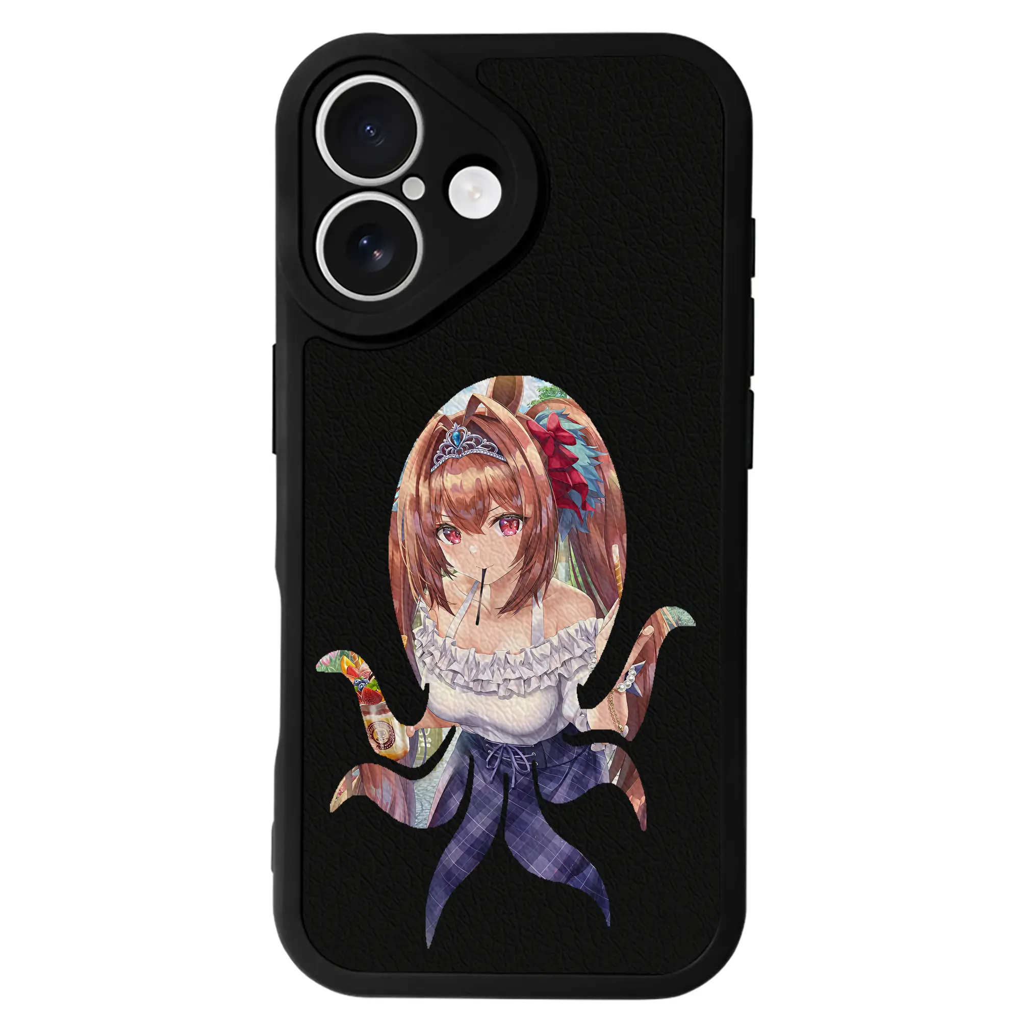 ウマ娘 プリティーダービー グッズ ダイワスカーレット - IPhone 16シリーズ対応 ・ シリコンスマホケース ・ レザー調 ・ 高精度フィット ・ 耐衝撃 ・ ワイヤレス充電対応 ・ 精密カット